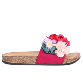 Růžové dámské růžové pantofle P-848 Fuchsia vícebarevný růžový Růžové dámské růžové pantofle P-848 Fuchsia vícebarevný růžový
