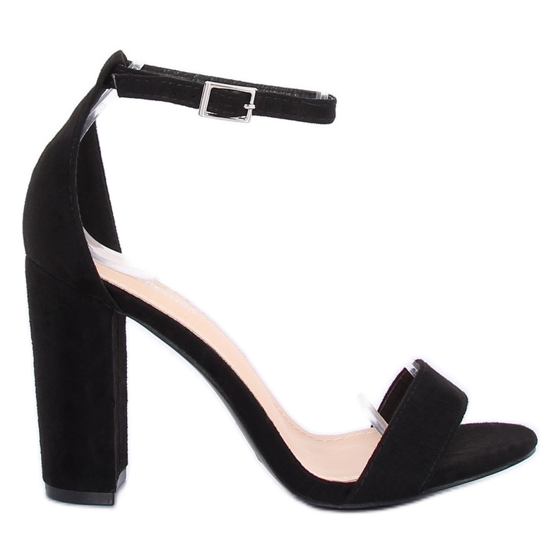 Černé sandály na sloupku Y2385-27 černé černá