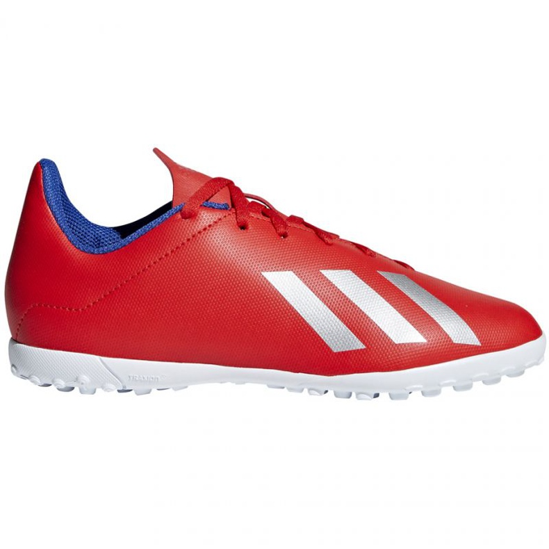 Kopačky Adidas X 18.4 Tf Jr BB9417 červené pomeranče a červené Kopačky Adidas X 18.4 Tf Jr BB9417 červené pomeranče a červené
