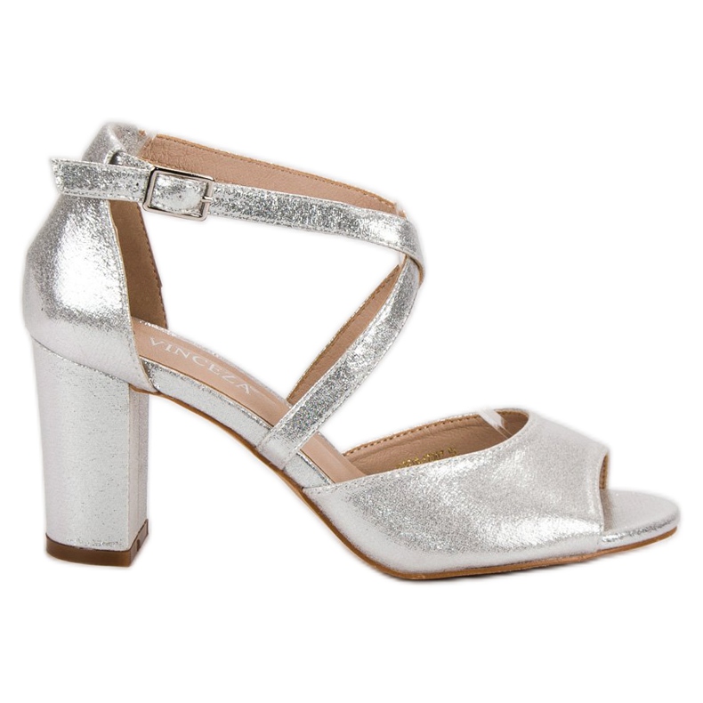 Stříbrné sandály na baru VINCEZA šedá