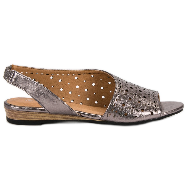 Prolamované sandály VINCEZA šedá