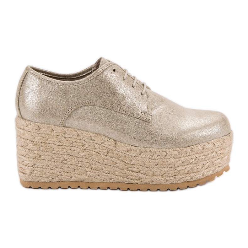 Corina Módní šněrovací espadrilky žlutá