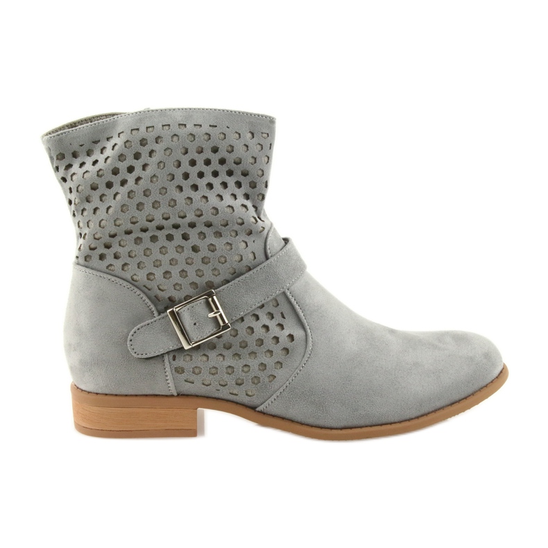 M.Daszyński Šedá semišová šedá dámská neformální obuv SA142