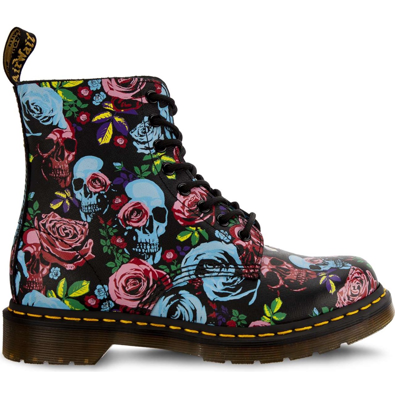 Dr. Martens 1460 Pascal Rose Multi Rose Fantazie Smažená sláma černá modrý vícebarevný