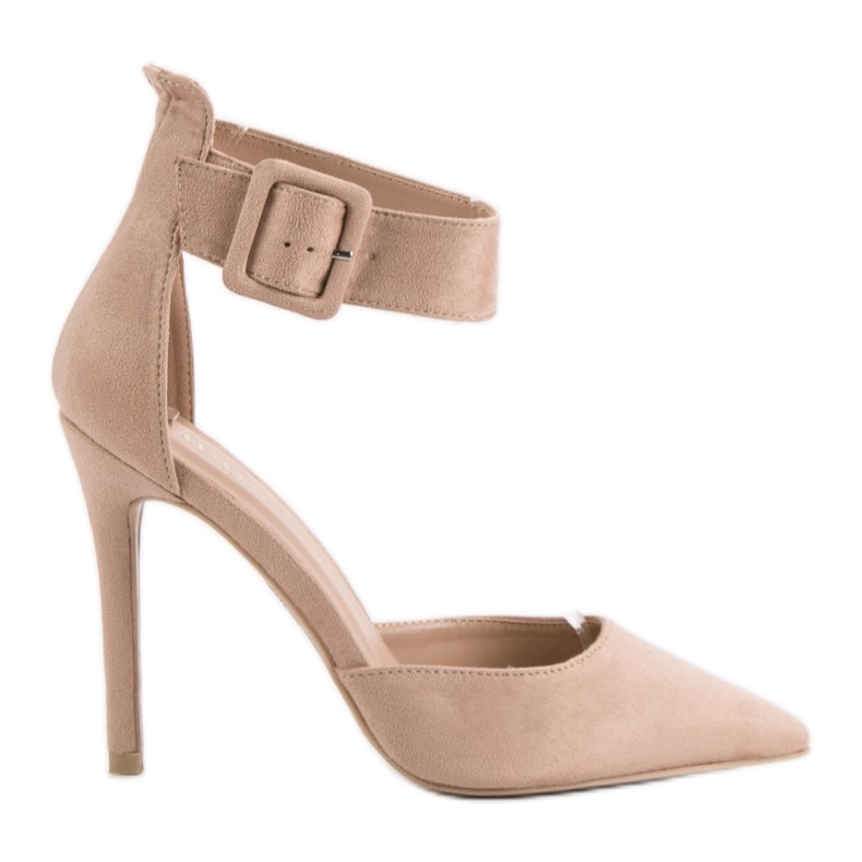 Béžové semišové podpatky béžový