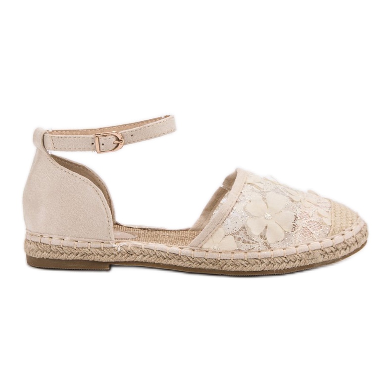 Nio Nio Krajkové espadrilky hnědý Nio Nio Krajkové espadrilky hnědý