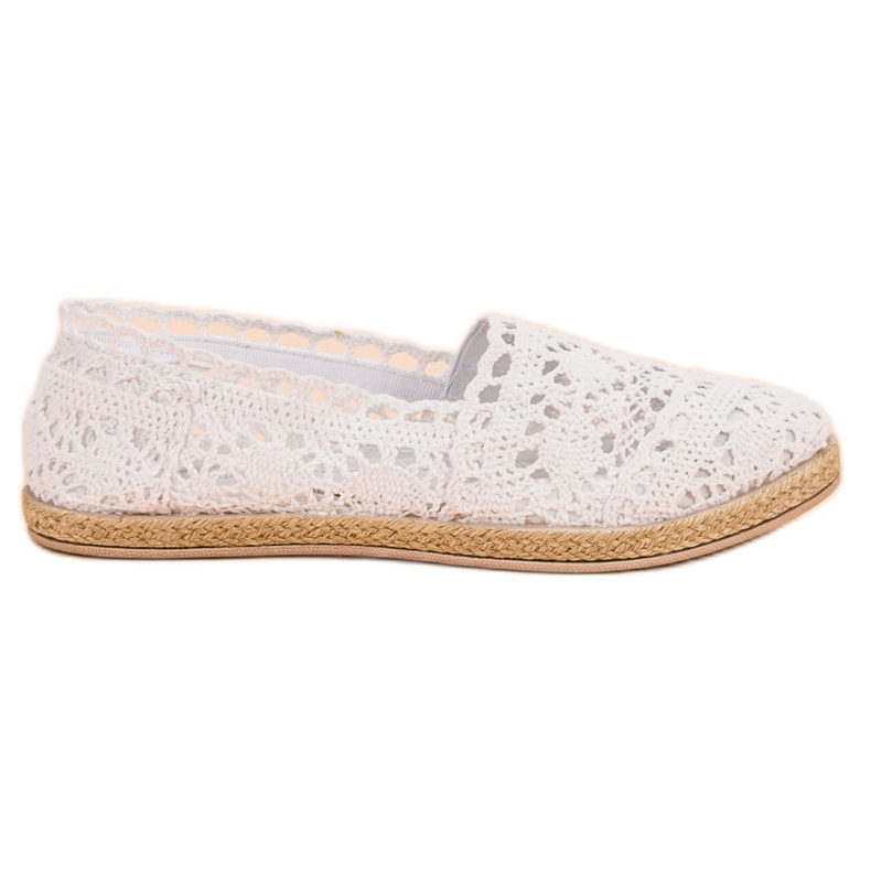 Sweet Shoes Bílé krajkové espadrilky bílý Sweet Shoes Bílé krajkové espadrilky bílý