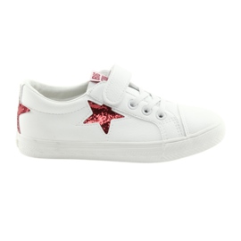 Tenisky na suchý zip Big Star hvězda 374102 bílý červený