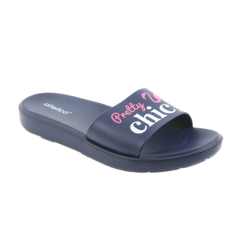 Dámské pantofle Flamingos Atletico bílý růžový námořnická modrá Dámské pantofle Flamingos Atletico bílý růžový námořnická modrá