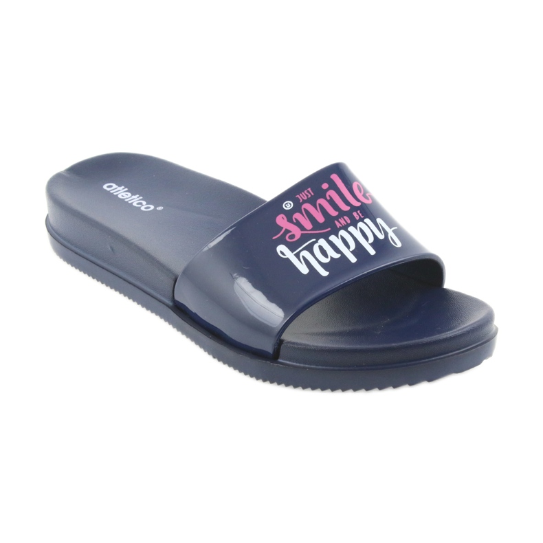 Námořnické modré pantofle Happy Atletico bílý růžový námořnická modrá