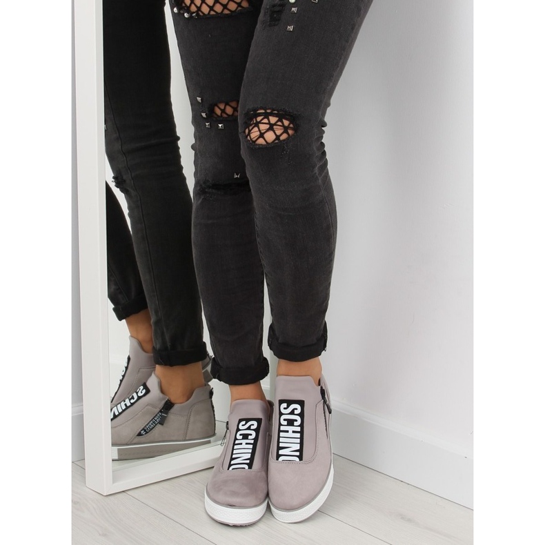 Šedé plošinové tenisky NB168 Gray II-GAT šedá