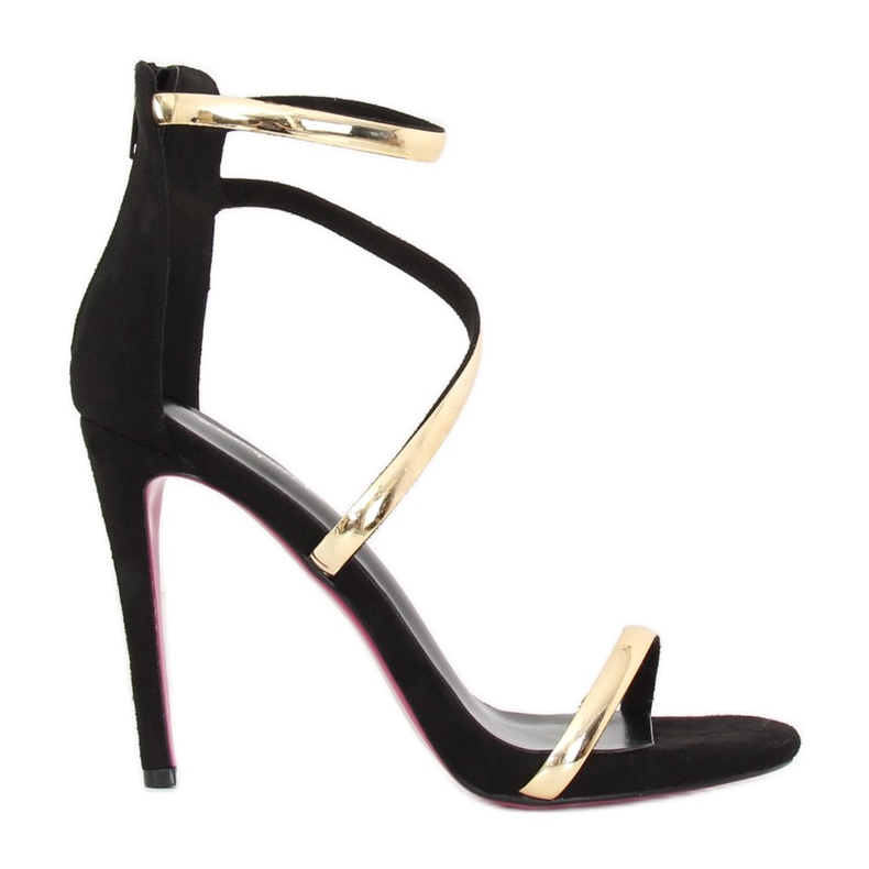 Černé sandály na vysokém podpatku 988-58 Black černá