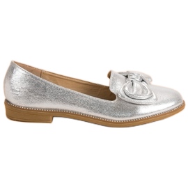 Forever Folie Stříbrná baletka s mašlí šedá Forever Folie Stříbrná baletka s mašlí šedá