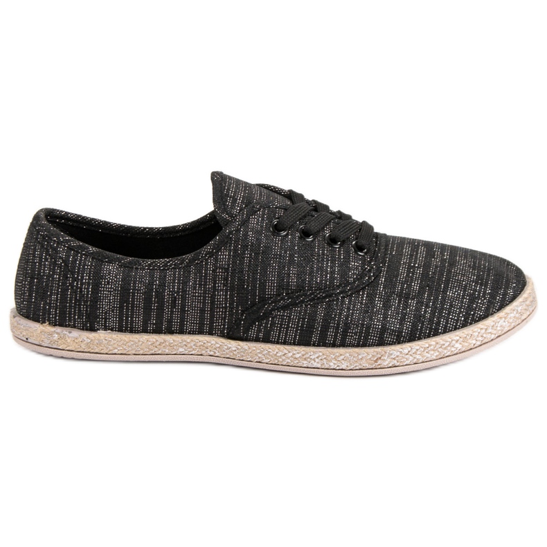 Sweet Shoes Šněrovací espadrilky černá