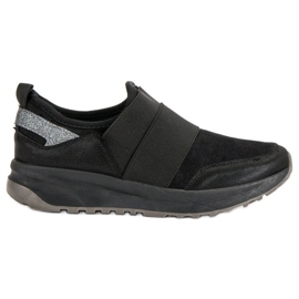 Ideal Shoes Pohodlné nazouvací tenisky černý