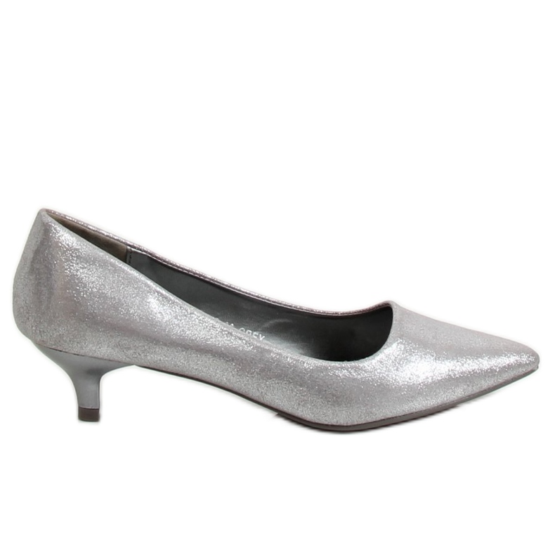 Lodičky na nízkém podpatku stříbrné B-36 Grey šedá