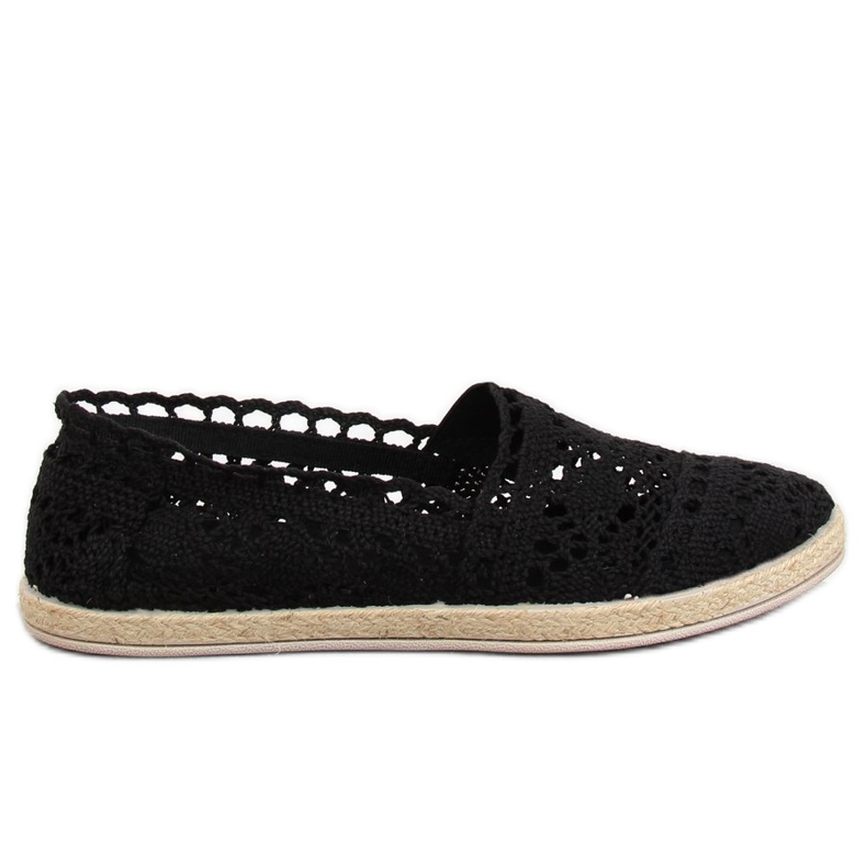 Černé krajkové espadrilky JX1020 černé černá