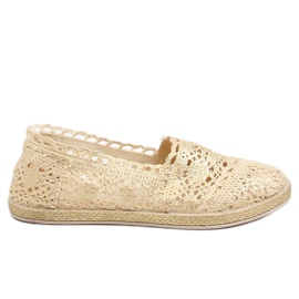 Zlaté krajkové espadrilky JX1020 Gold zlatý
