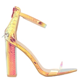 Sandály benzínové zlaté barvy BD344 Gold zlatý