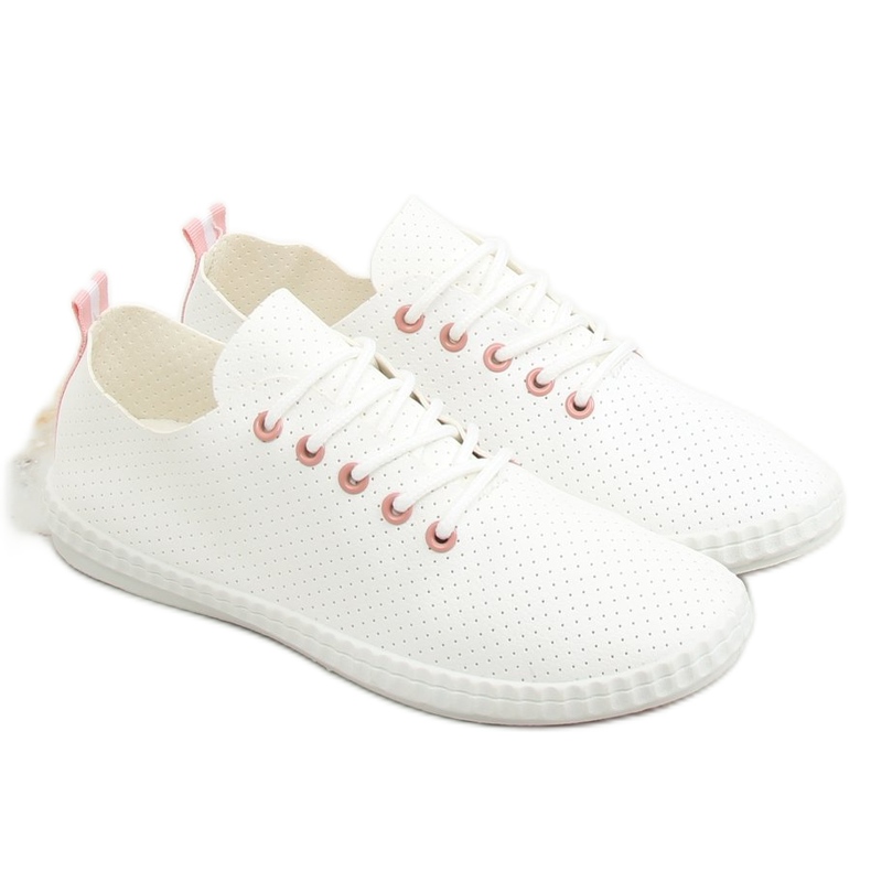 Dámské bílé a růžové tenisky BO-1 Pink bílý