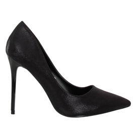 Černé dámské vysoké podpatky AT-0596-L Black černý