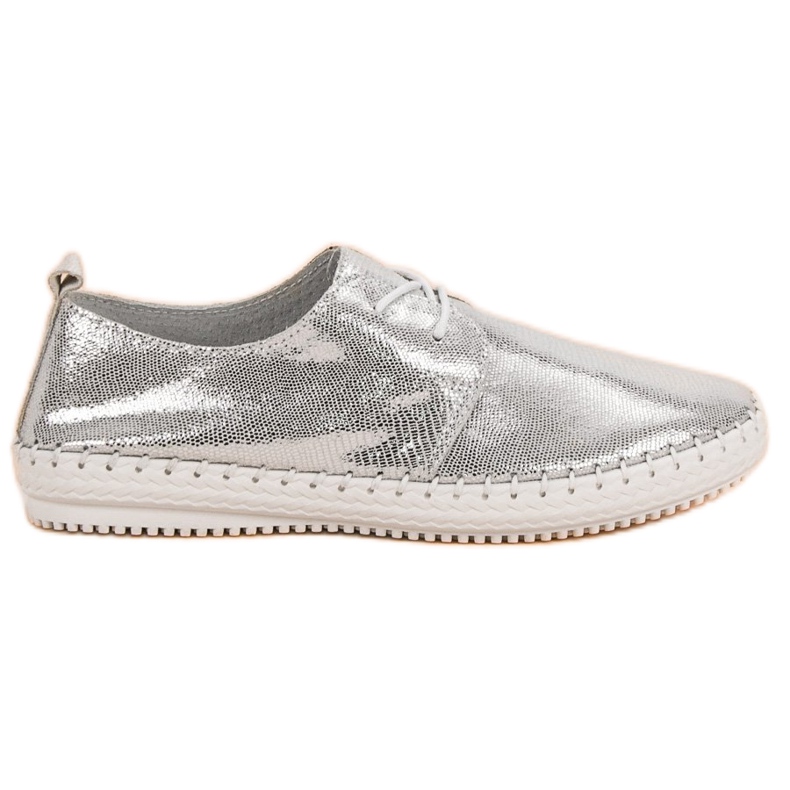 Filippo Stříbrné kožené boty šedá