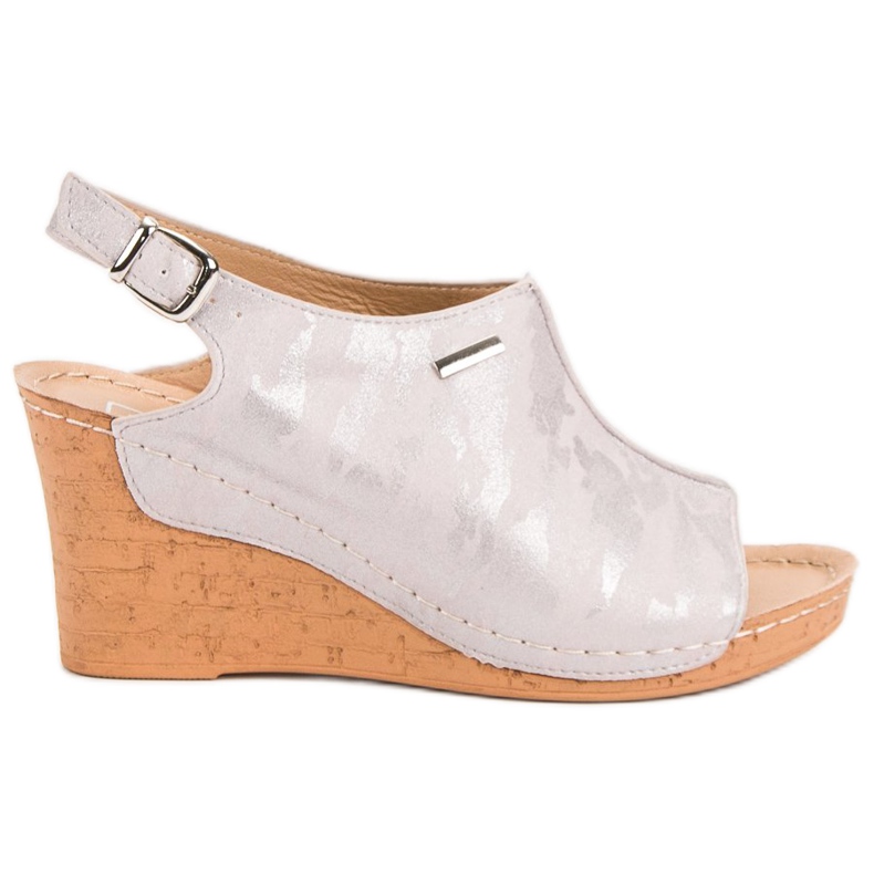 Filippo Sandály na klínku se vzorem růžový