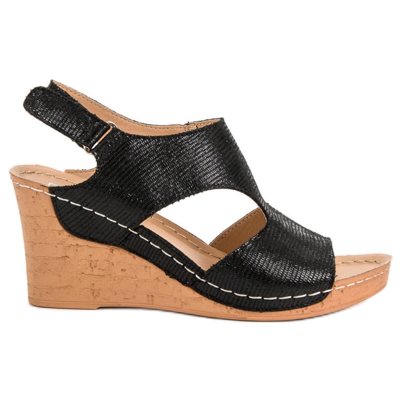 Filippo Černé klínové sandály černá