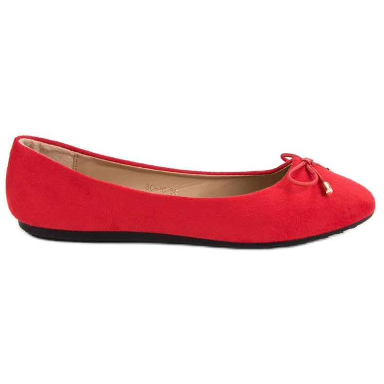 Semišové balerínky s mašlí červené Semišové balerínky s mašlí červené