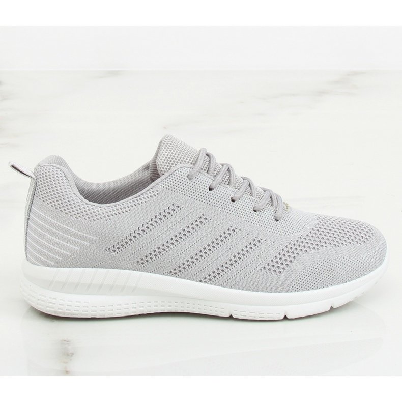 BOK-1181 Stříbrná šedá sportovní obuv