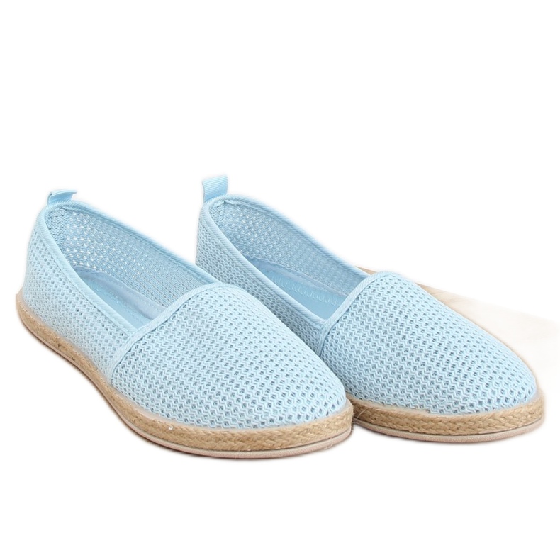 Espadrilky z modré síťoviny JX1029 L.BLUE modrý Espadrilky z modré síťoviny JX1029 L.BLUE modrý