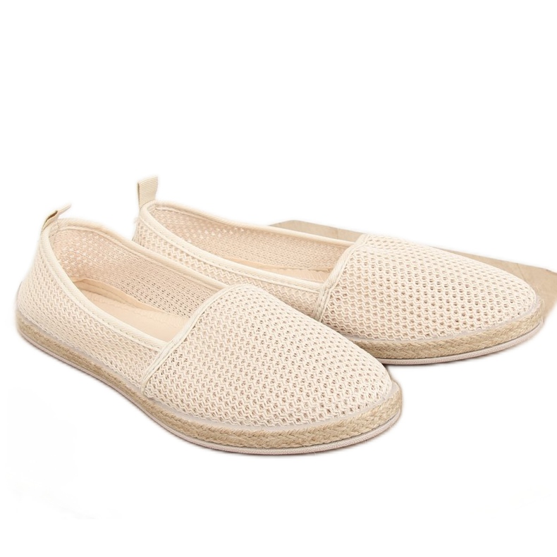 Espadrilles z béžové síťoviny JX1029 Beige béžový Espadrilles z béžové síťoviny JX1029 Beige béžový