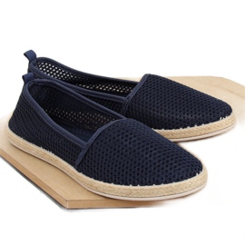 JX1029 Námořnická námořnická modř síťované espadrilky