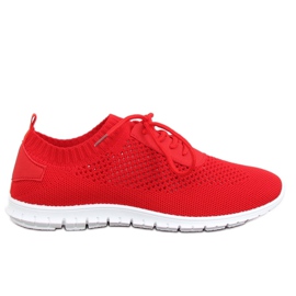 Červená sportovní ponožka K-379 Red červený