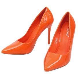 Oranžové dámské vysoké podpatky LE03P Orange pomerančový