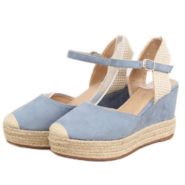 Modré espadrilky na klínech T331P Blue modrý