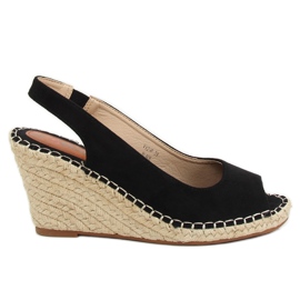 Černé espadrilky na klíncích YY29P Black černý