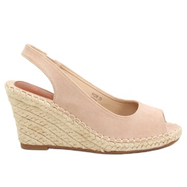 Espadrilky na béžovém klínu YY29P Beige béžový