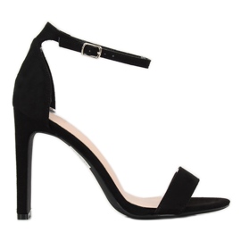 Černé sandály na vysokém podpatku NF-37P Black černý