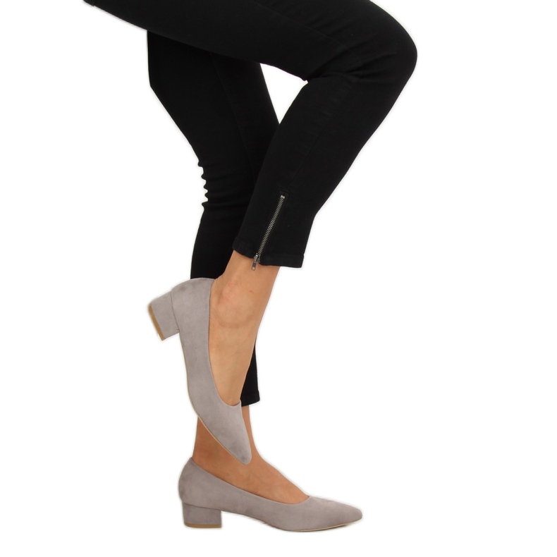 Šedá Lodičky na podpatku šedá CC205P Šedá