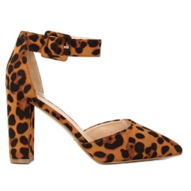 Lodičky na leopardím sloupku SY33P Leopard hnědý