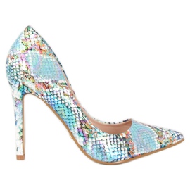 Modré cvočky z hadí kůže NF-42P Blue modrý vícebarevný Modré cvočky z hadí kůže NF-42P Blue modrý vícebarevný