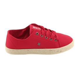 Dámské balerínky espadrilky červená Big star 274424 červený