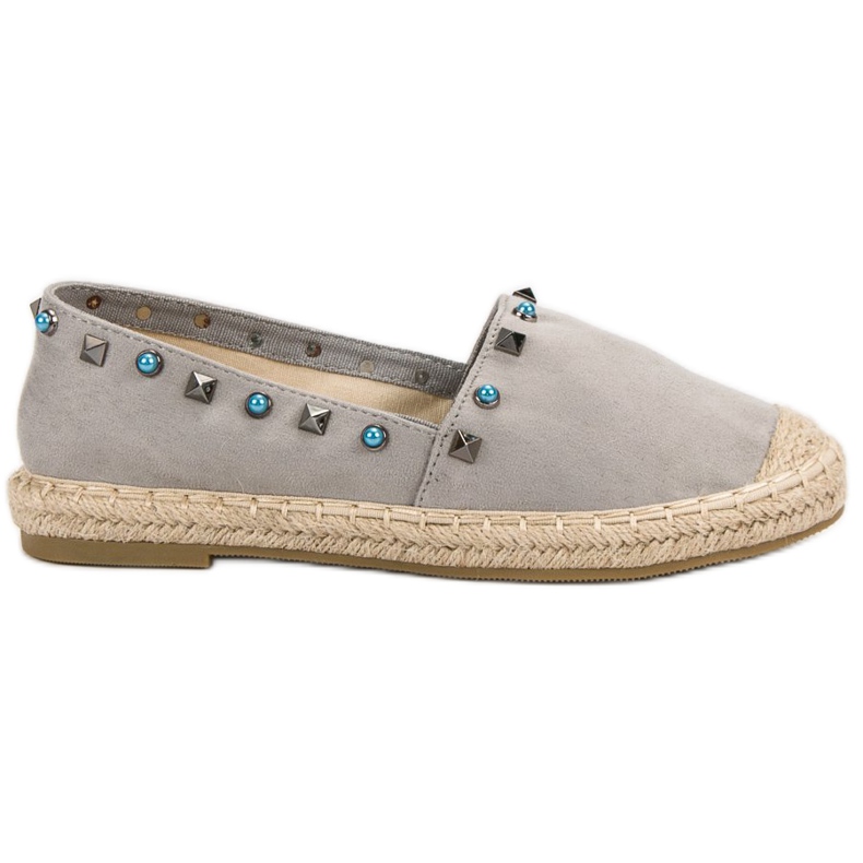 Evento Semišové espadrilky s tryskami šedá