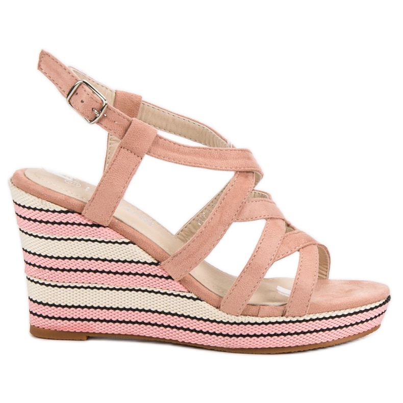 Kerline Módní sandály na klínku růžový