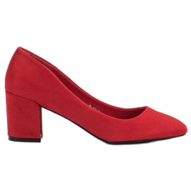 Ideal Shoes Červená čerpadla na pilíři červený