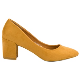 Ideal Shoes Hořčičná čerpadla na baru žluť