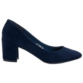 Ideal Shoes Námořnická modrá čerpadla na pilíři modrý námořnická modř