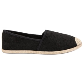 Espadrilky z černé krajky černá