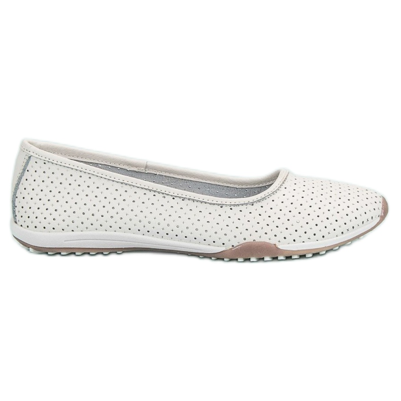 Filippo Prolamované kožené balerínky bílý Filippo Prolamované kožené balerínky bílý